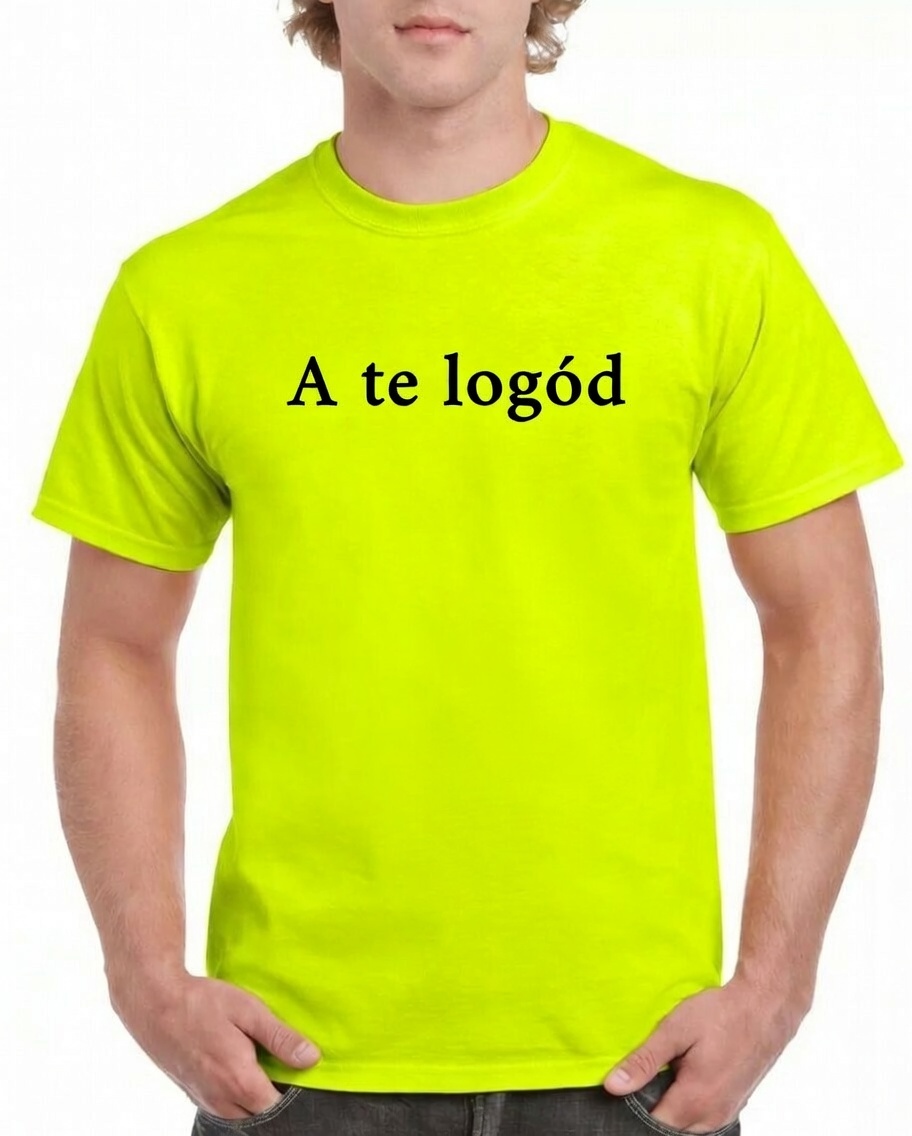 Gildan 2000 Fluo Sárga Fényvisszaverő Póló Logózva / Feliratozva